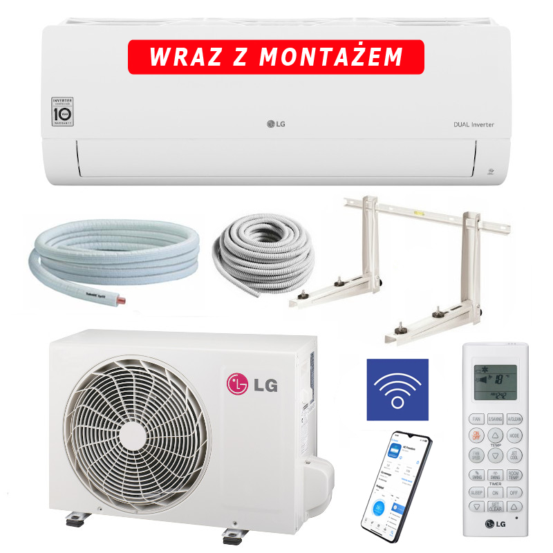 Klimatyzator LG-S12ET-std2-WiFi zestaw wraz z montażem